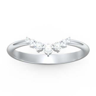 Graduated Diamond Tiara Wedding Band Ring