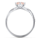 Oval Cut Gemstone Ring with Twisted Band and Accents