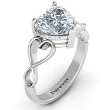 Heart Shaped Stone with Interwoven Heart Infinity Band Ring