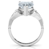 Heart Shaped Stone with Interwoven Heart Infinity Band Ring