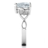 Heart Shaped Stone with Interwoven Heart Infinity Band Ring