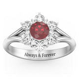 Aurora Round Cluster Ring with Birthstones