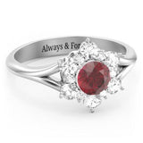 Aurora Round Cluster Ring with Birthstones
