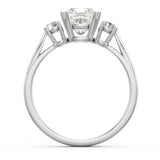 3 Stone Cushion Cut Duchess Ring with Side Stones