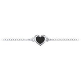 Heart Bracelet with Cold Enamel