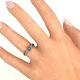Stackable Birthstone Ring with Engraving
