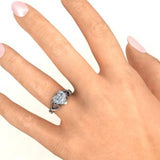 Heart Shaped Stone with Interwoven Heart Infinity Band Ring